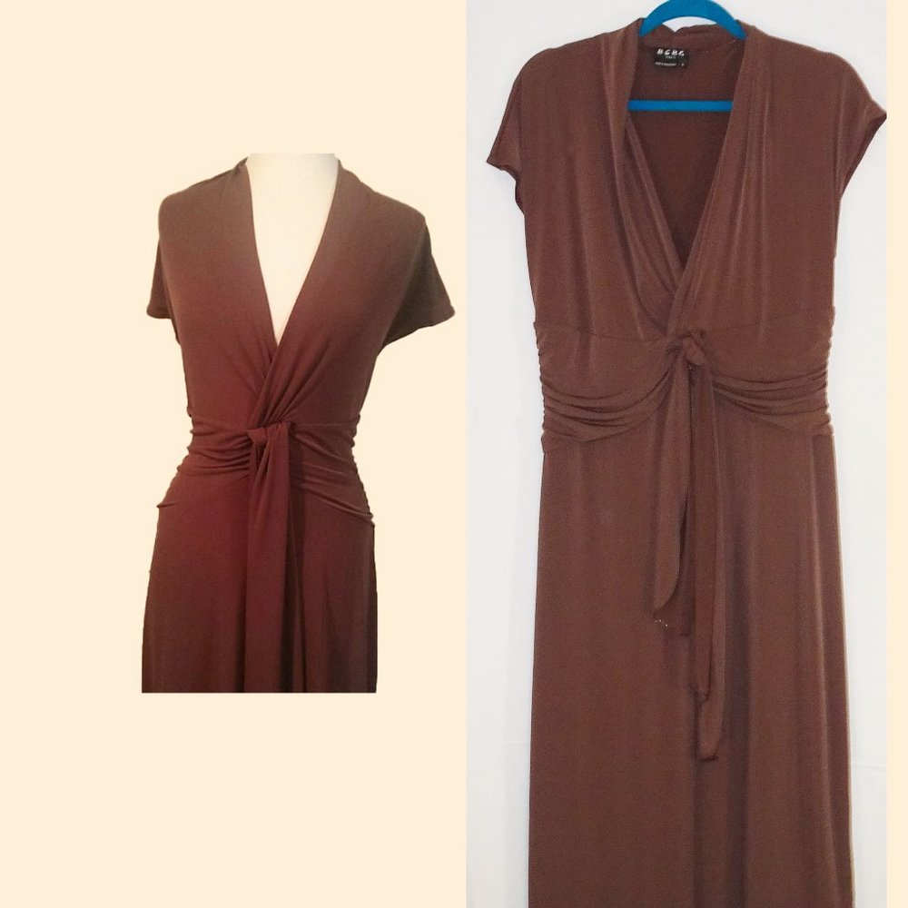 BCBG 40's Style Wrap Jersey Matte Dress